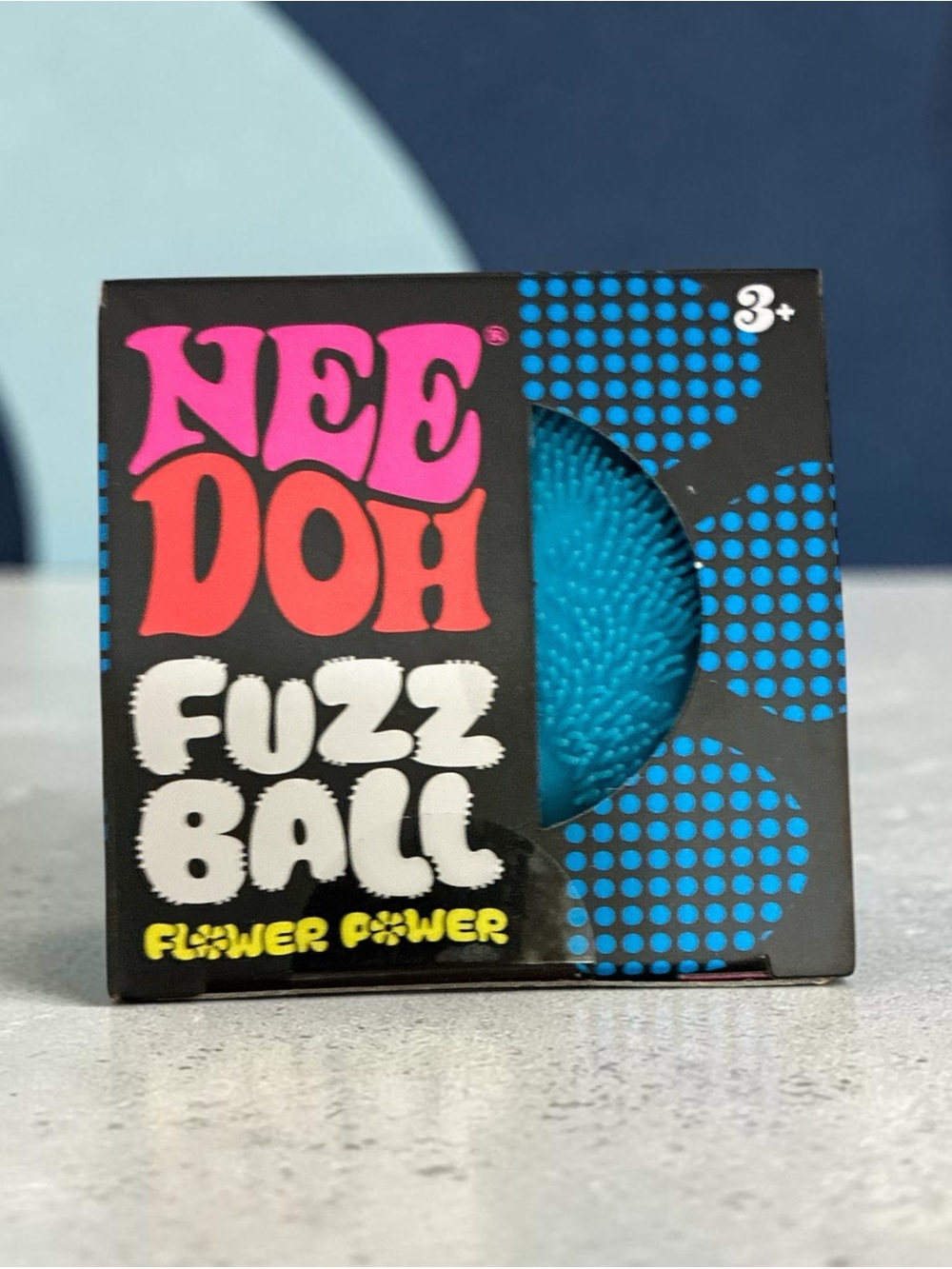 NeeDoh Fuzz Ball Flower Power Blue Sensory Stress Ball